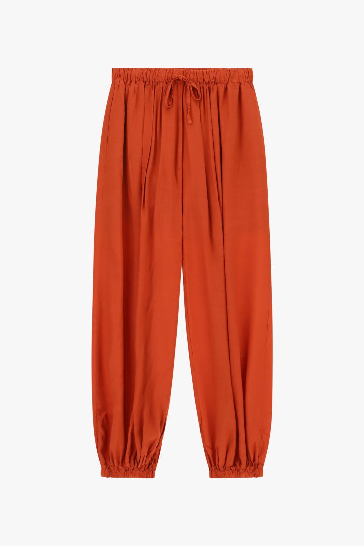 Pantaloni palazzo ampi con elastico e coulisse