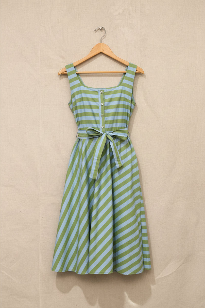 Stripes Turquoise Acid Green dress
