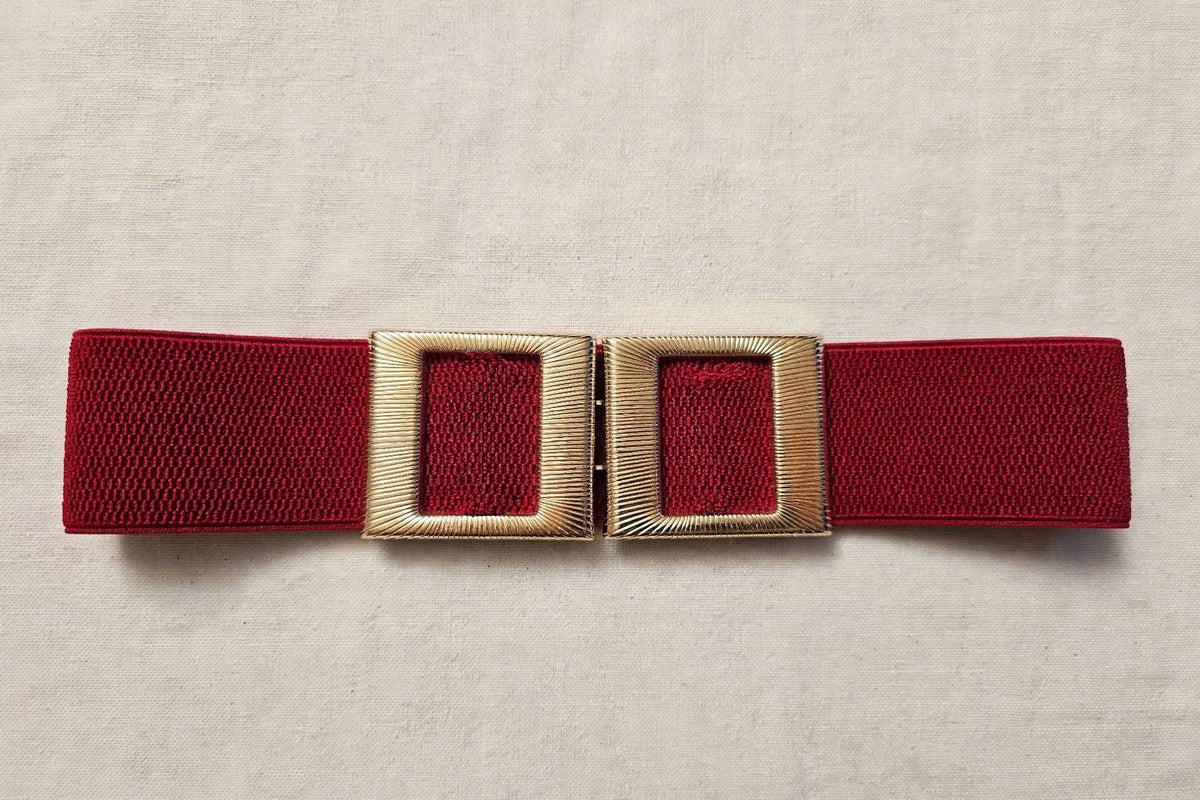 COLLEZIONE QUADRA - Cinture Elastiche Doppia Fibbia Oro