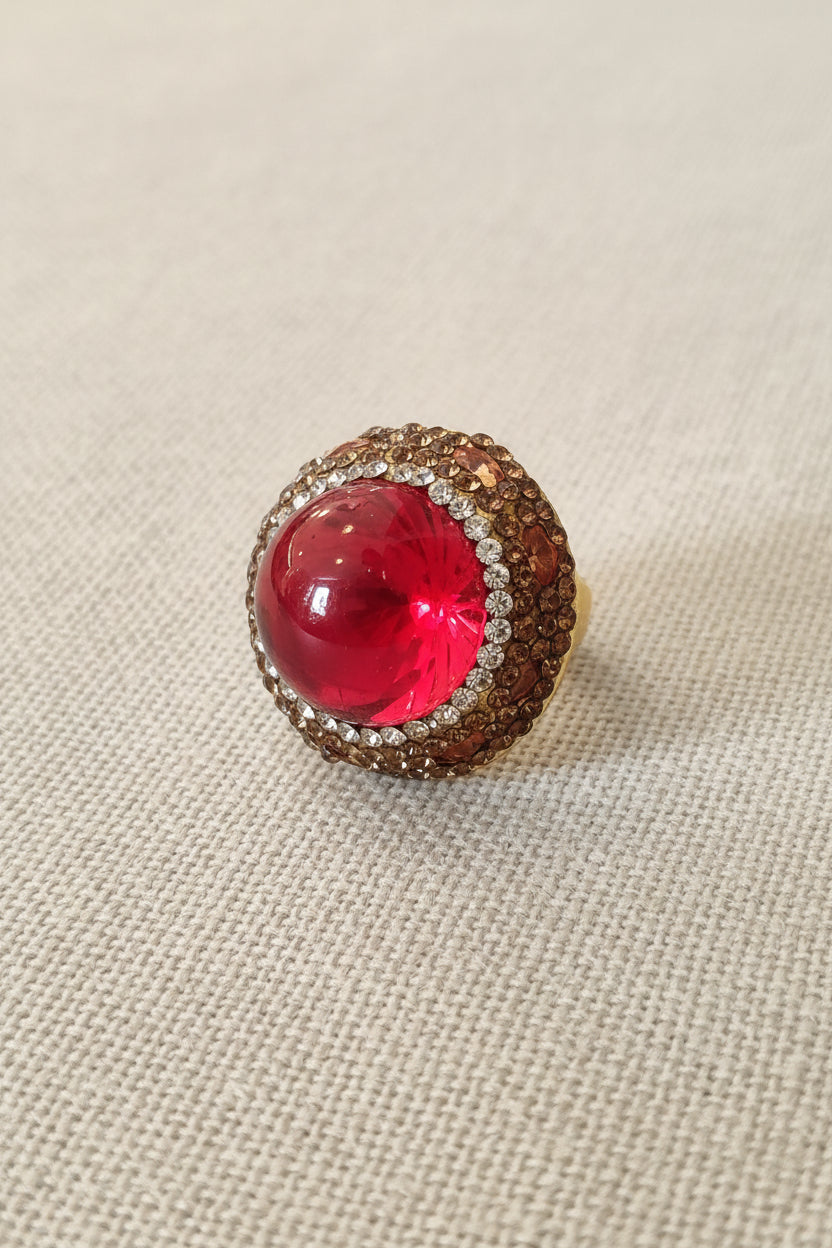 Anello " Olmo" pietra rossa