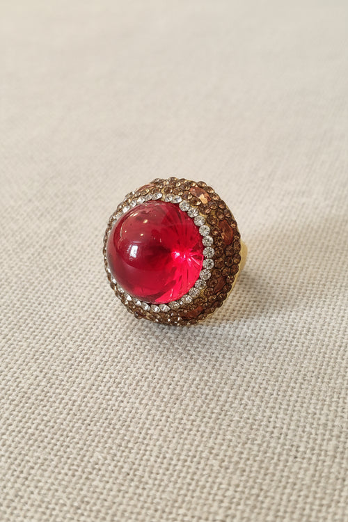 Anello " Olmo" pietra rossa