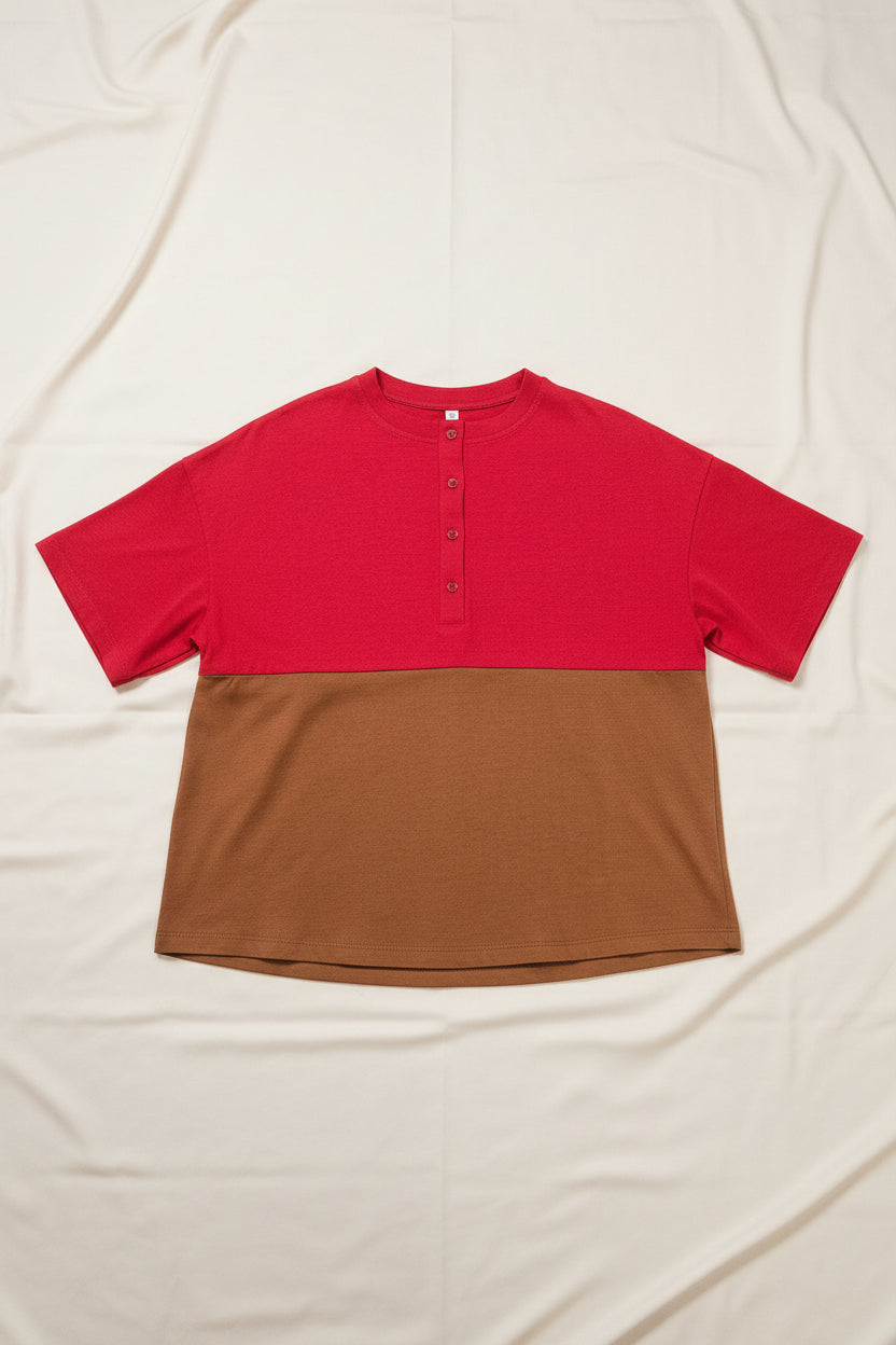 T-shirt serafino bicolore