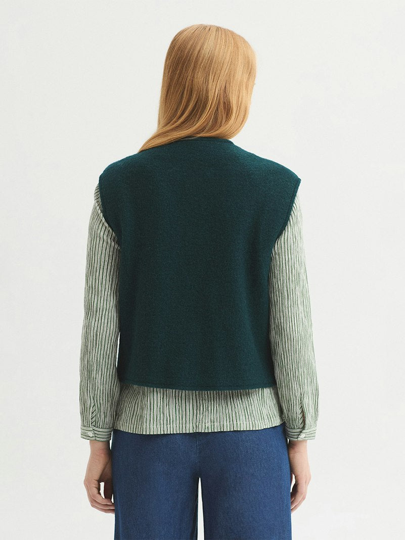 Gilet verde bosco 100% lana