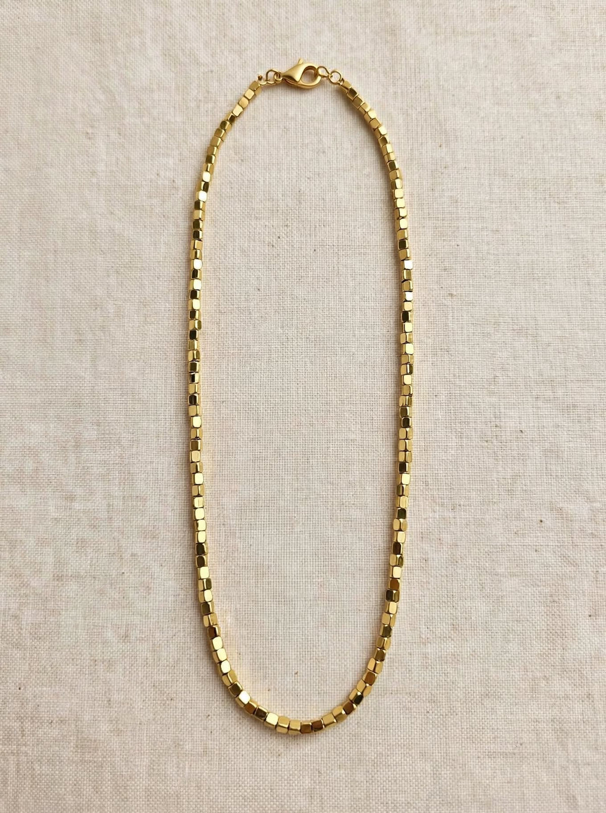 CUBETTI D'ORO - Collana Girocollo 45cm | Catena Cubi Sfaccettati Oro