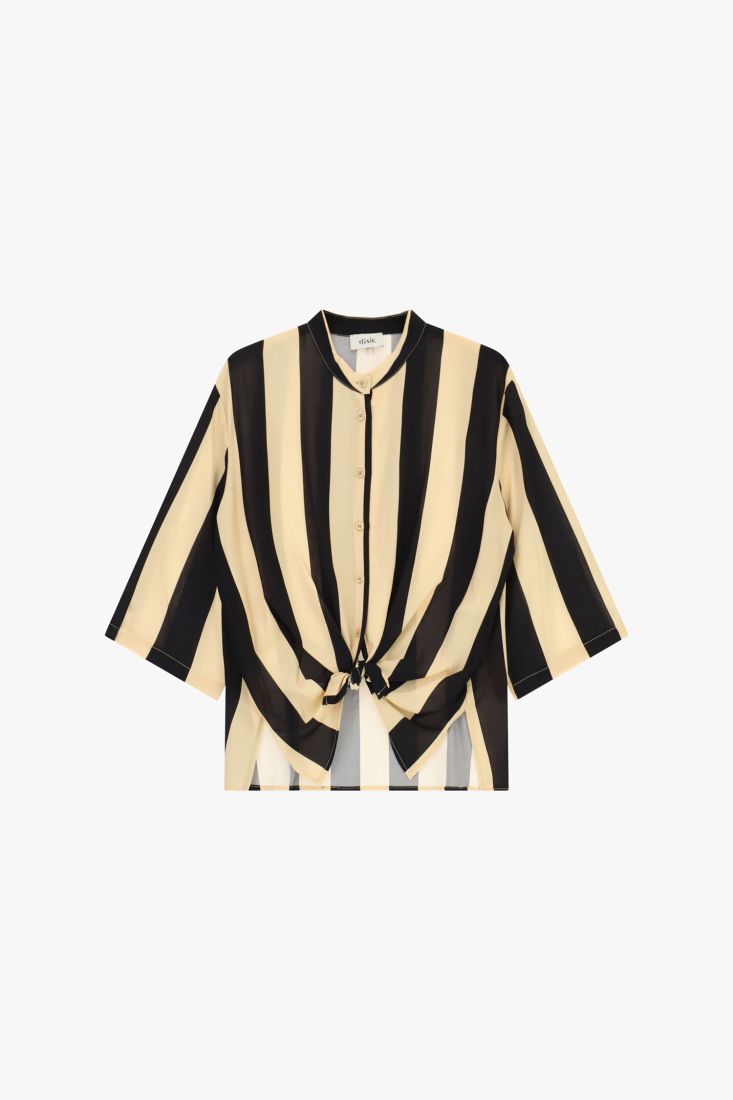 Camicia a righe con nodo frontale