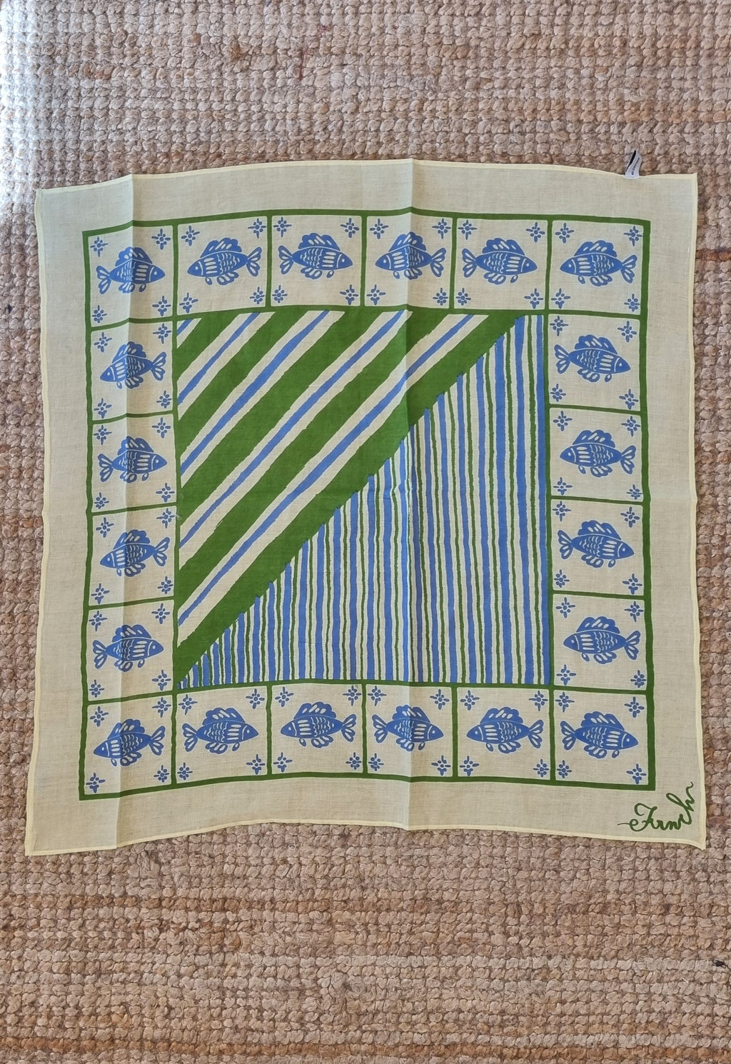 Foulard poisson green