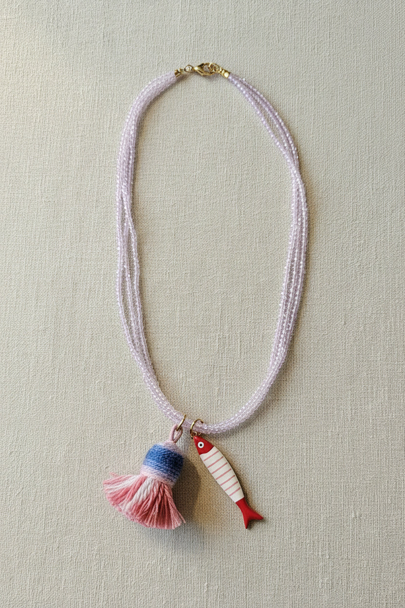 Collana nappina e sardina lavanda