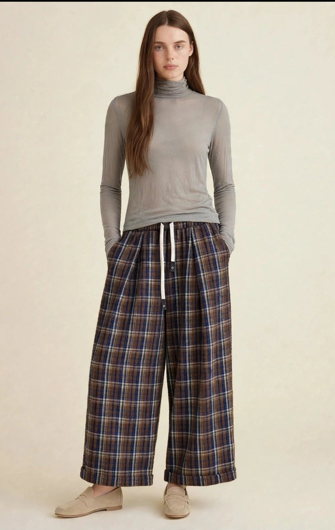 Pantalone Largo a Quadri