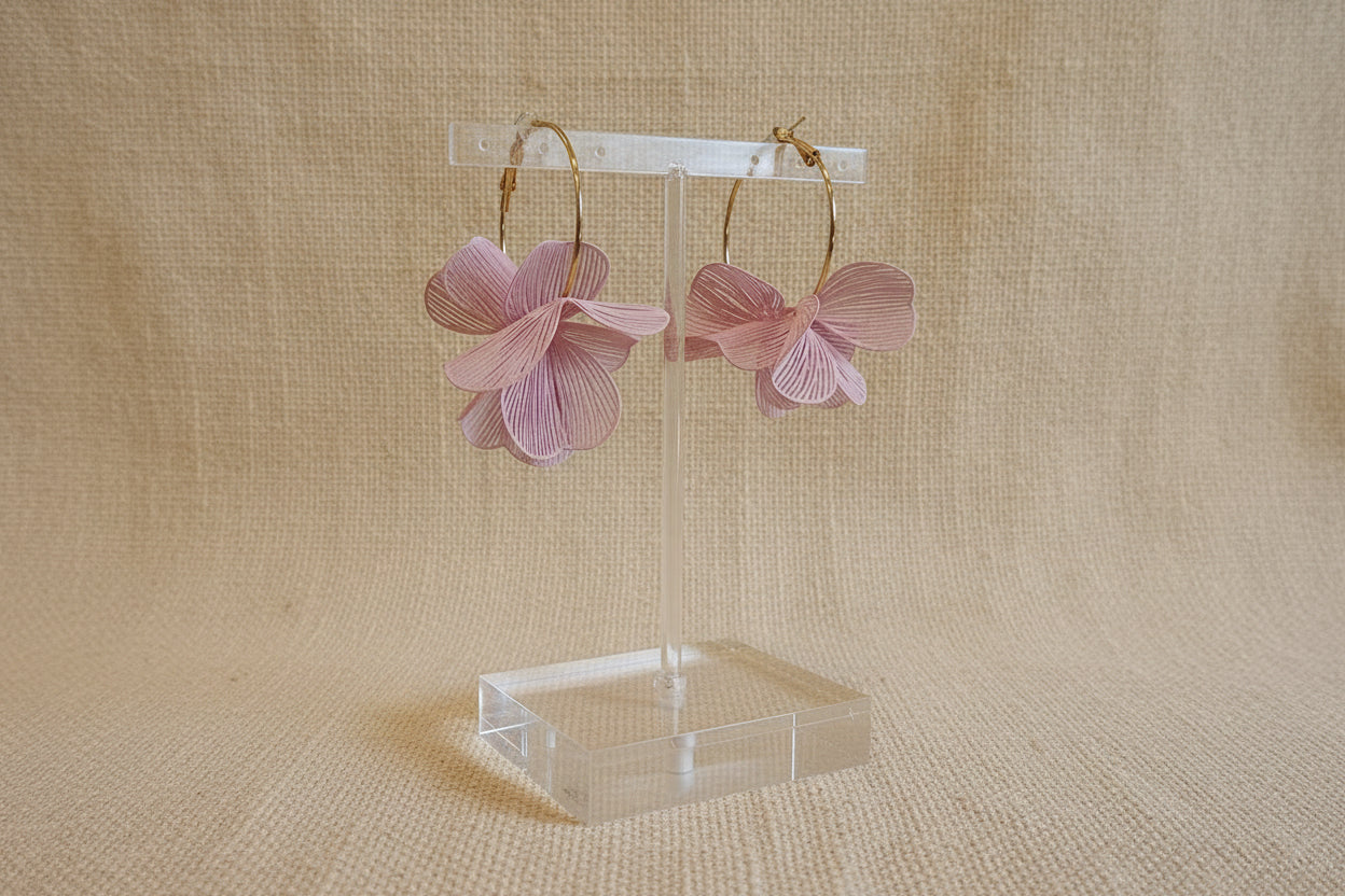 Orecchini " petalosi rosa "