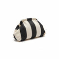 Clutch righe larghe avorio nero
