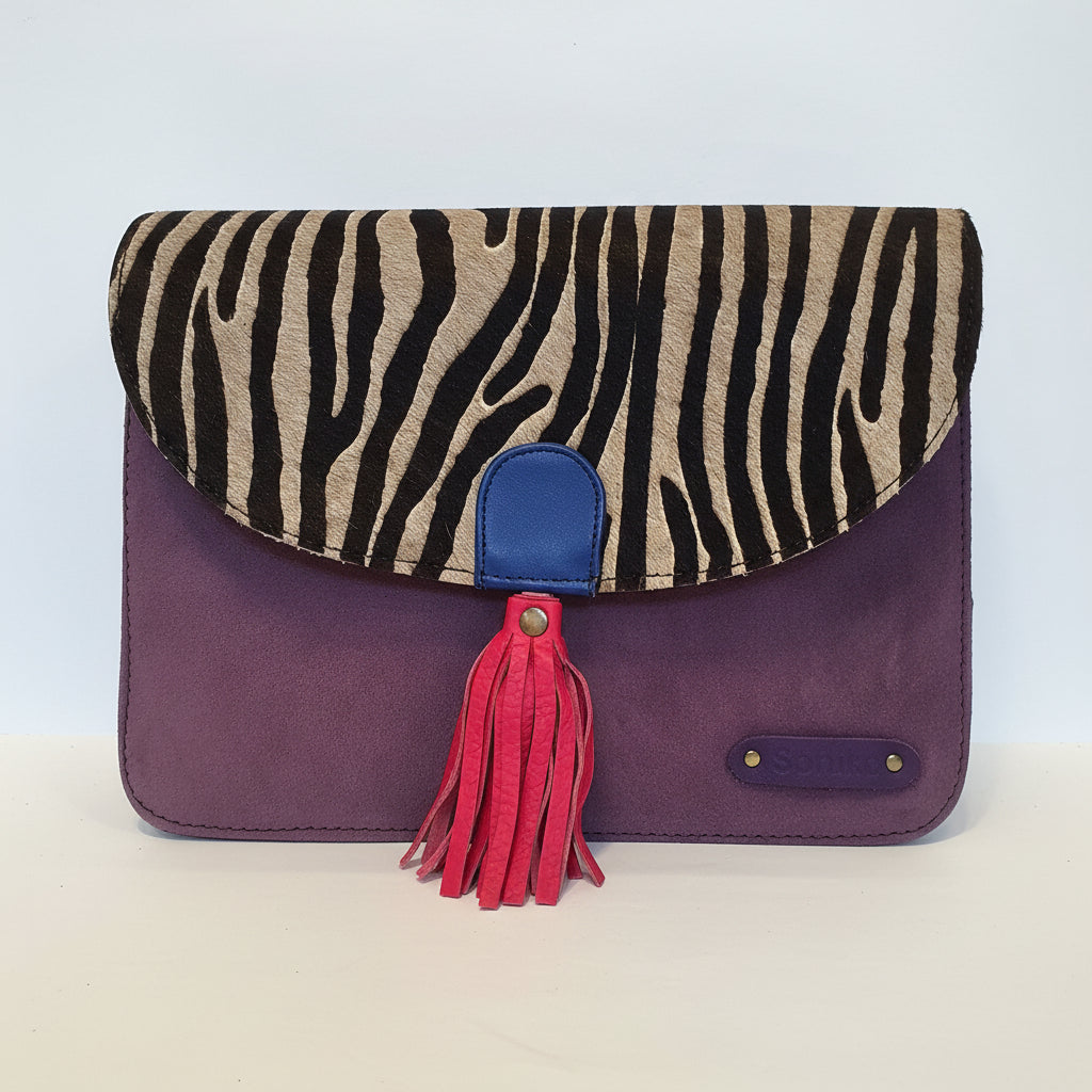 Borsa zebra nappina fucsia