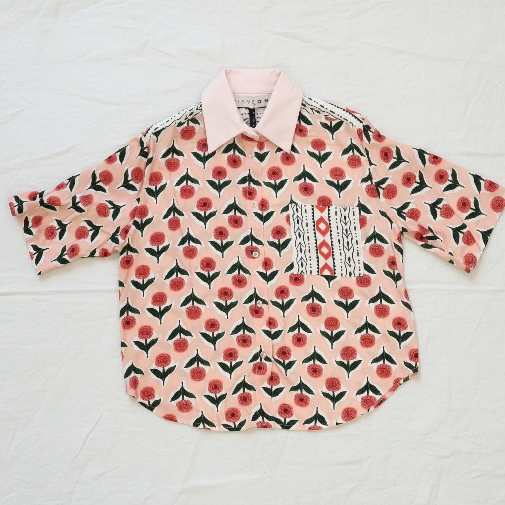 Flower pink shirt