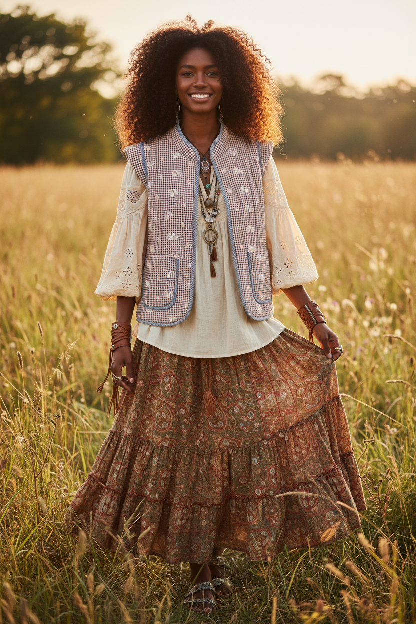 Gilet quadretti bruciato