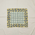Foulard in seta Checks & Flowers rifinito a mano