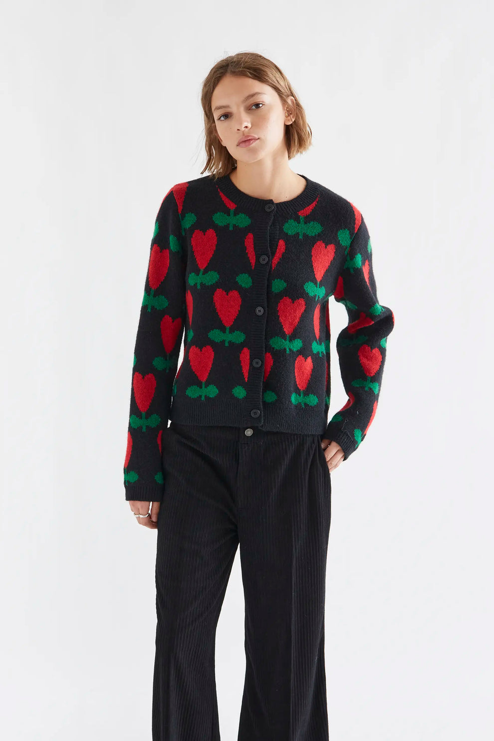 Cardigan con Stampa Ciclamino