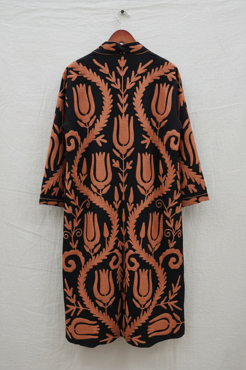Kimono indiano Ricami base nera