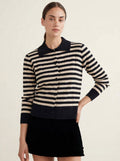 Cardigan Polo a Righe con Lurex