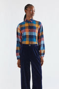 Camicia a quadri multicolore in 100% cotone