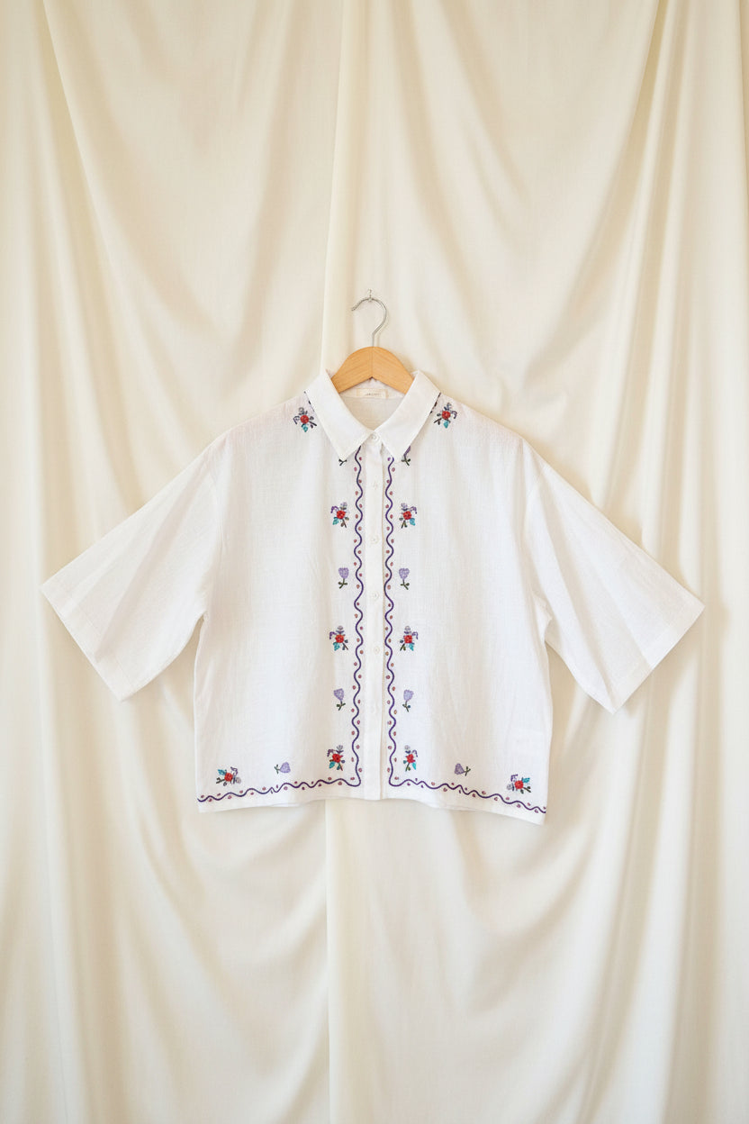 Camicia  bianca con ricami