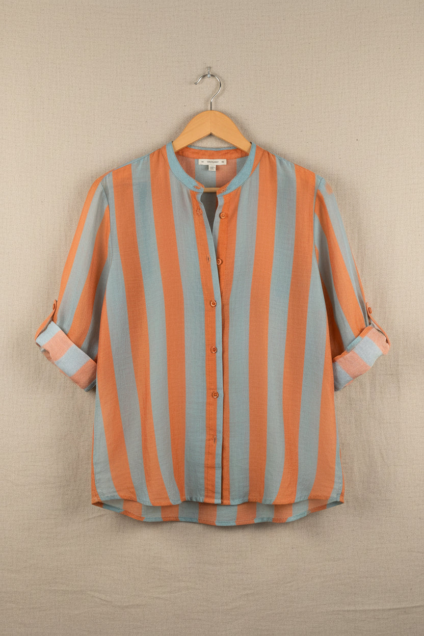 Camicia righe zucchero arancio
