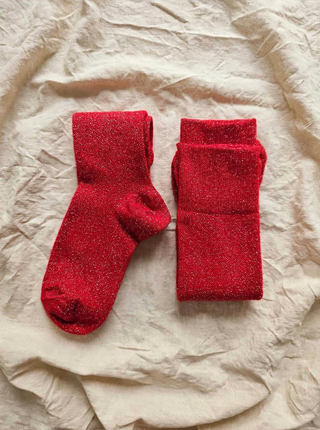 Anne Sophie - Chaussettes  Lévity en coton brillantes - Rouge Carmin