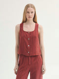 Top in Tencel overdye con righe