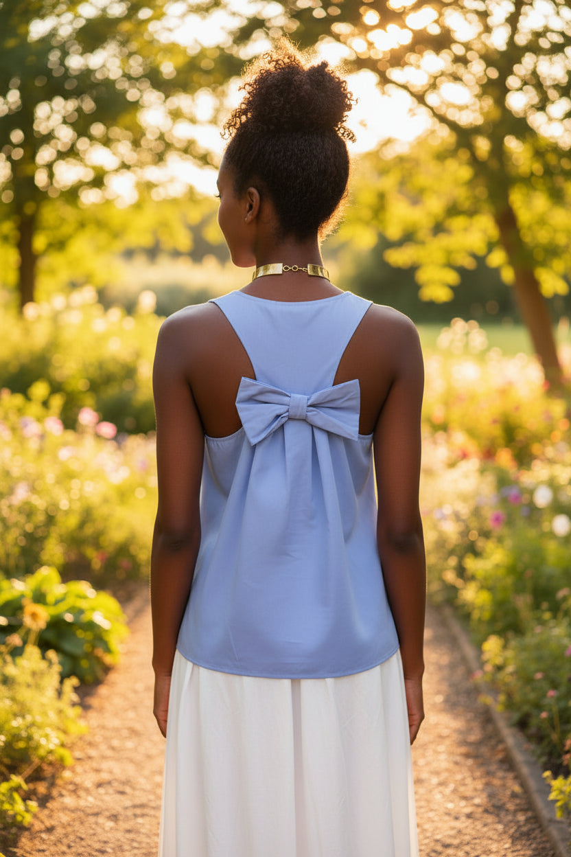 Top Ribbon oxford in cotone con fiocco - Vicolo