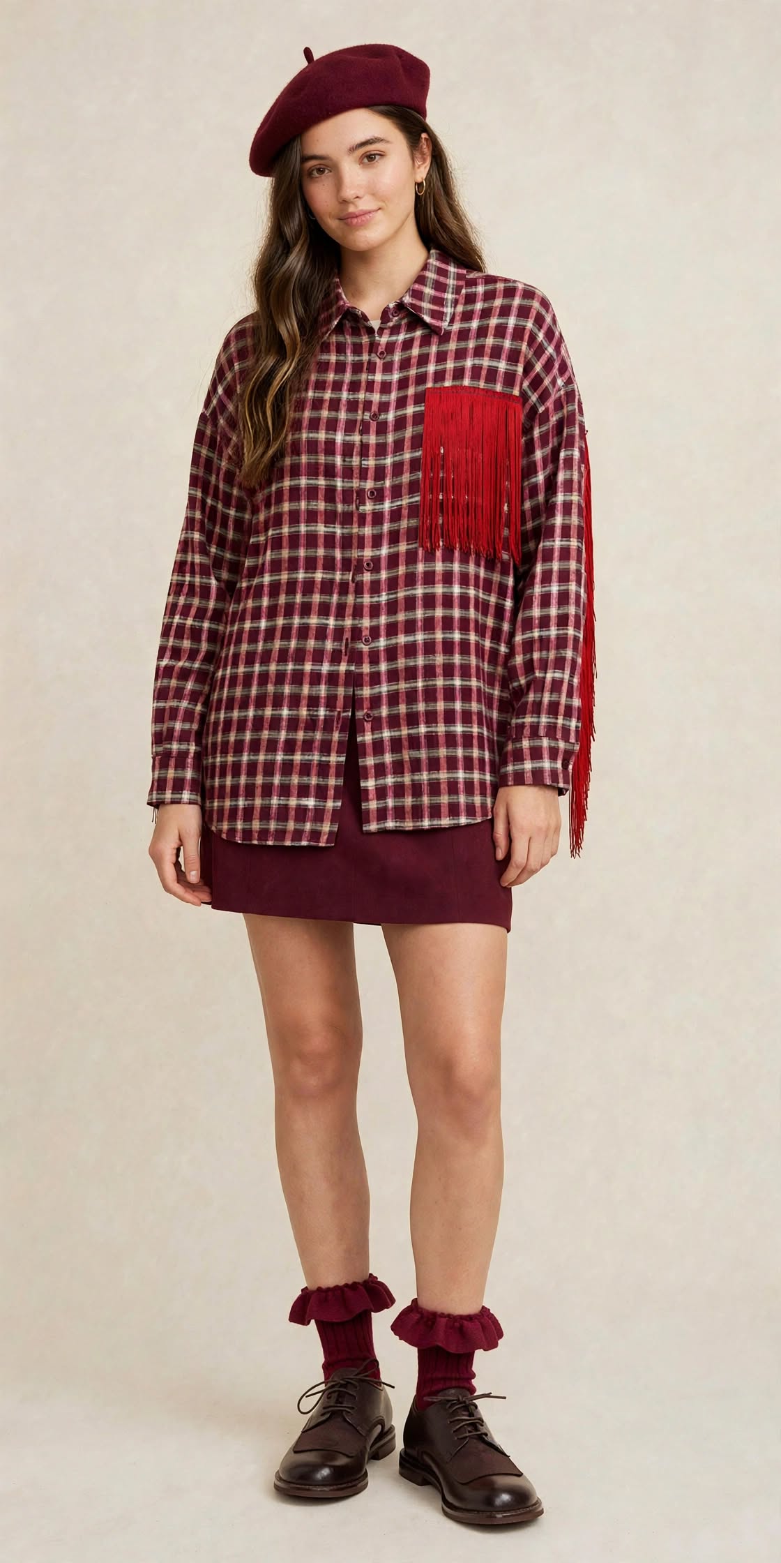 Camicia quadri con frange