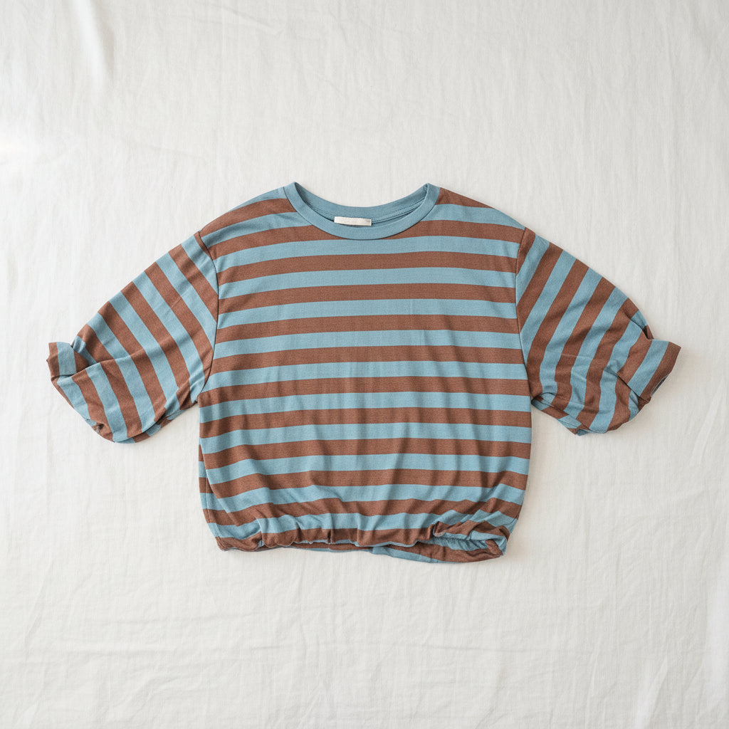 T shirt righe acqua e cioccolato