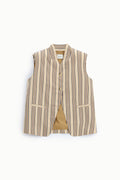Gilet a righe con abbottonatura frontale
