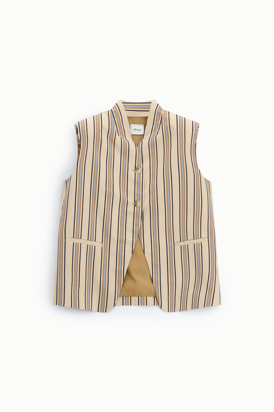 Gilet a righe con abbottonatura frontale