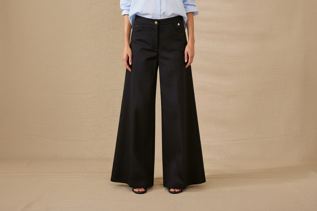 Pantalone gamba svasata nero