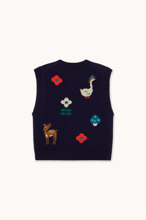 100% MERINO WOOL INTARSIA VEST