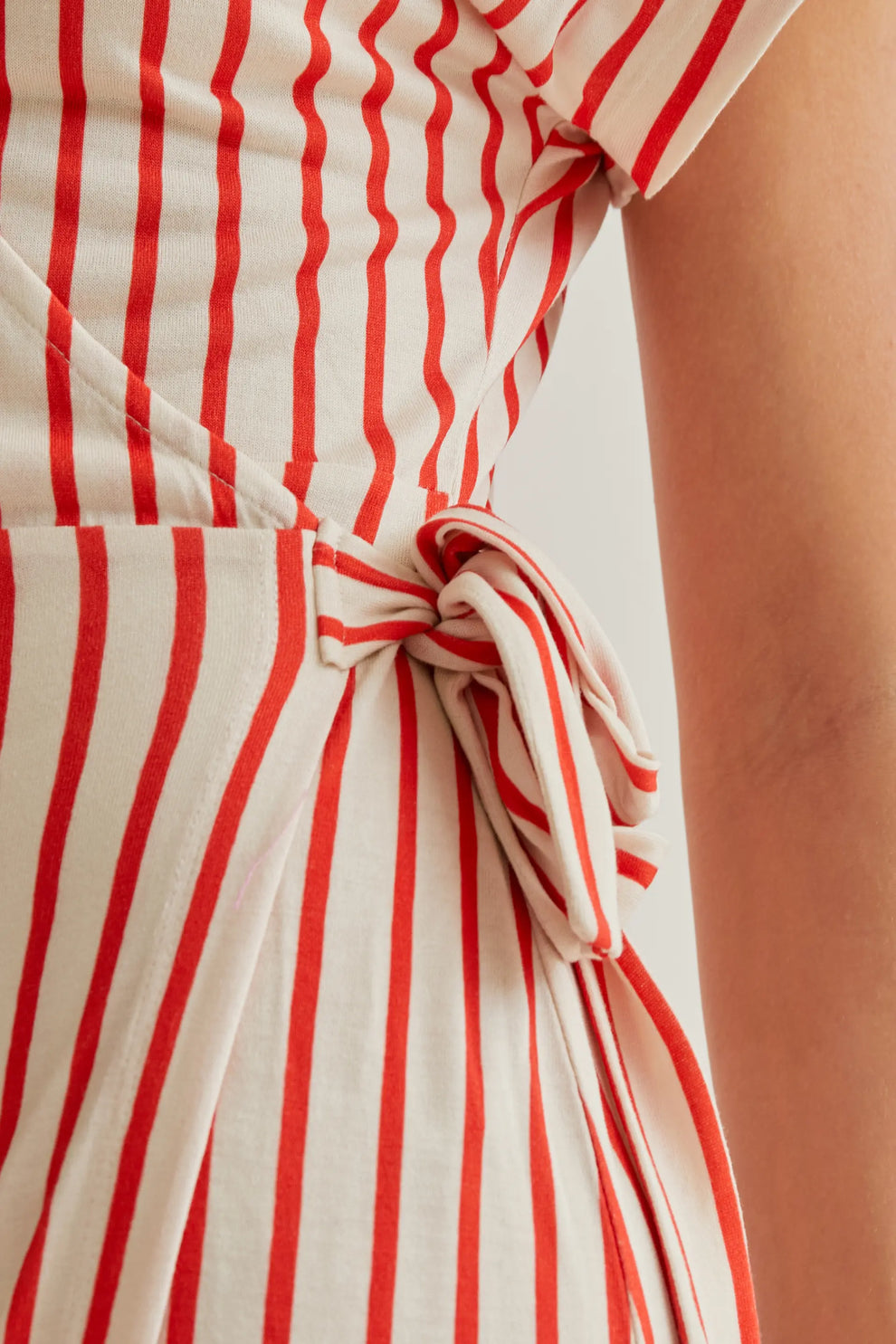 Red Striped Midi dress