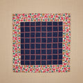 Foulard in seta Checks & Flowers rifinito a mano