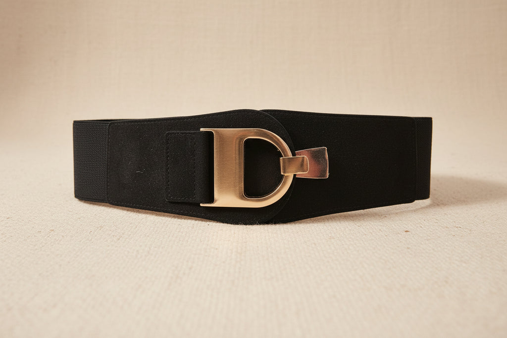 Cintura nera  con elastico  "Davinci "
