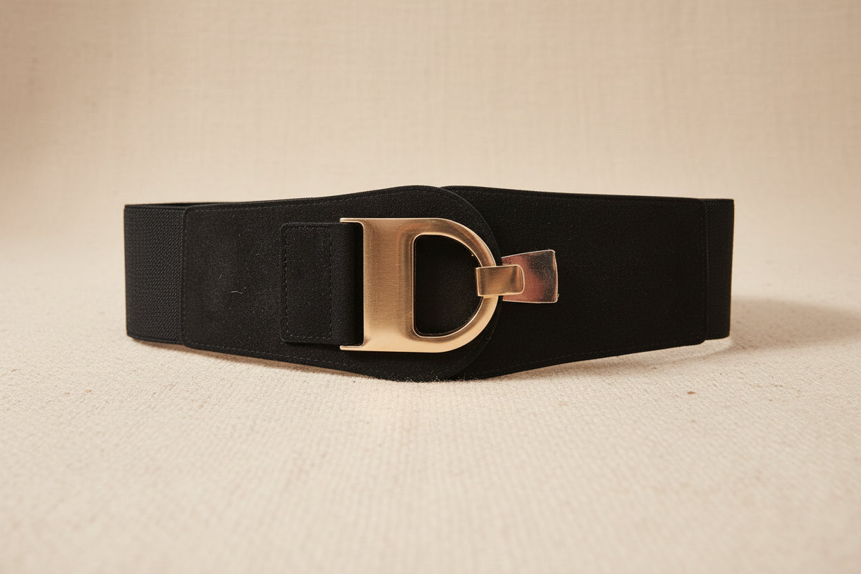 Cintura nera  con elastico  "Davinci "