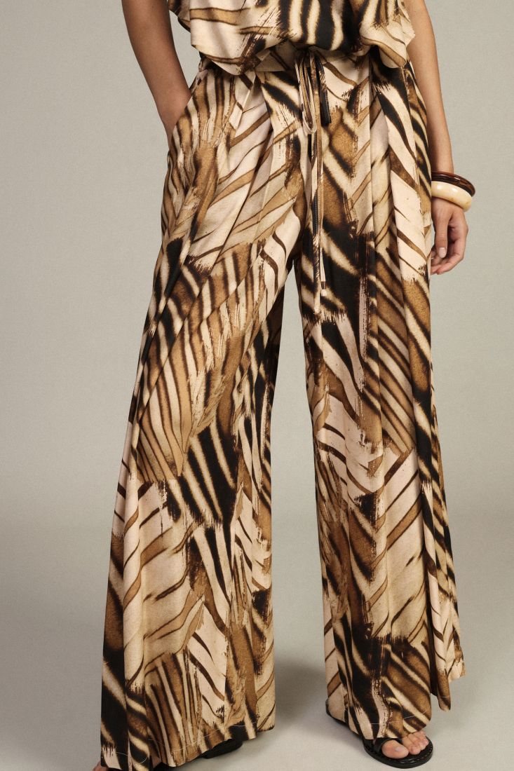 Pantalone palazzo stampa astratta
