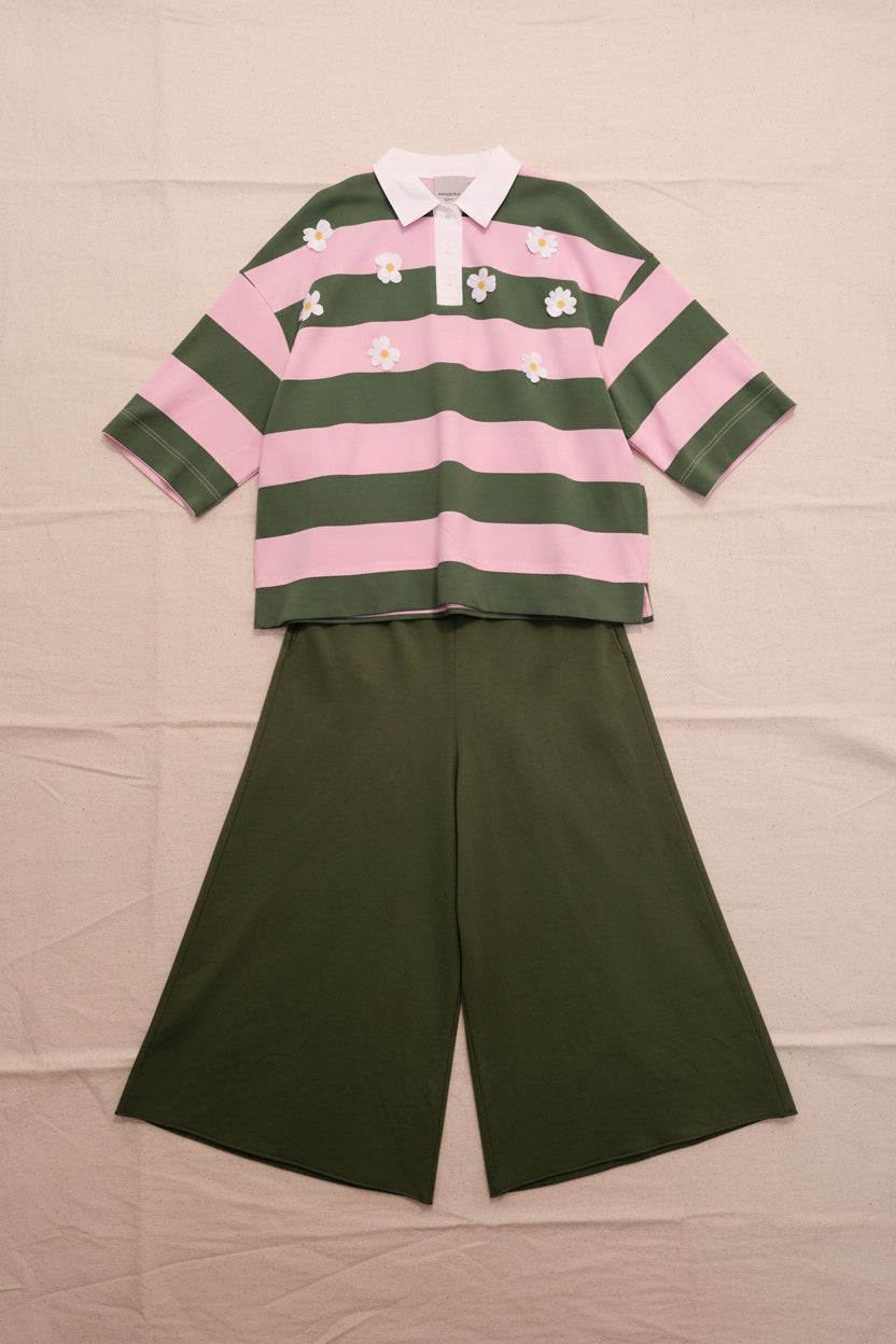 Pantalone coulotte verde