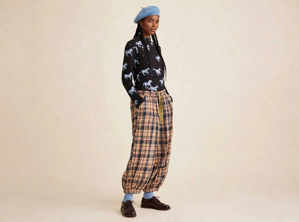 PLAID BALLOON PANTS