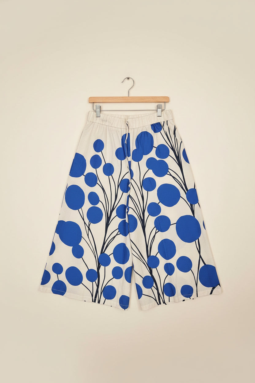 Pantalone astratto bianco blu