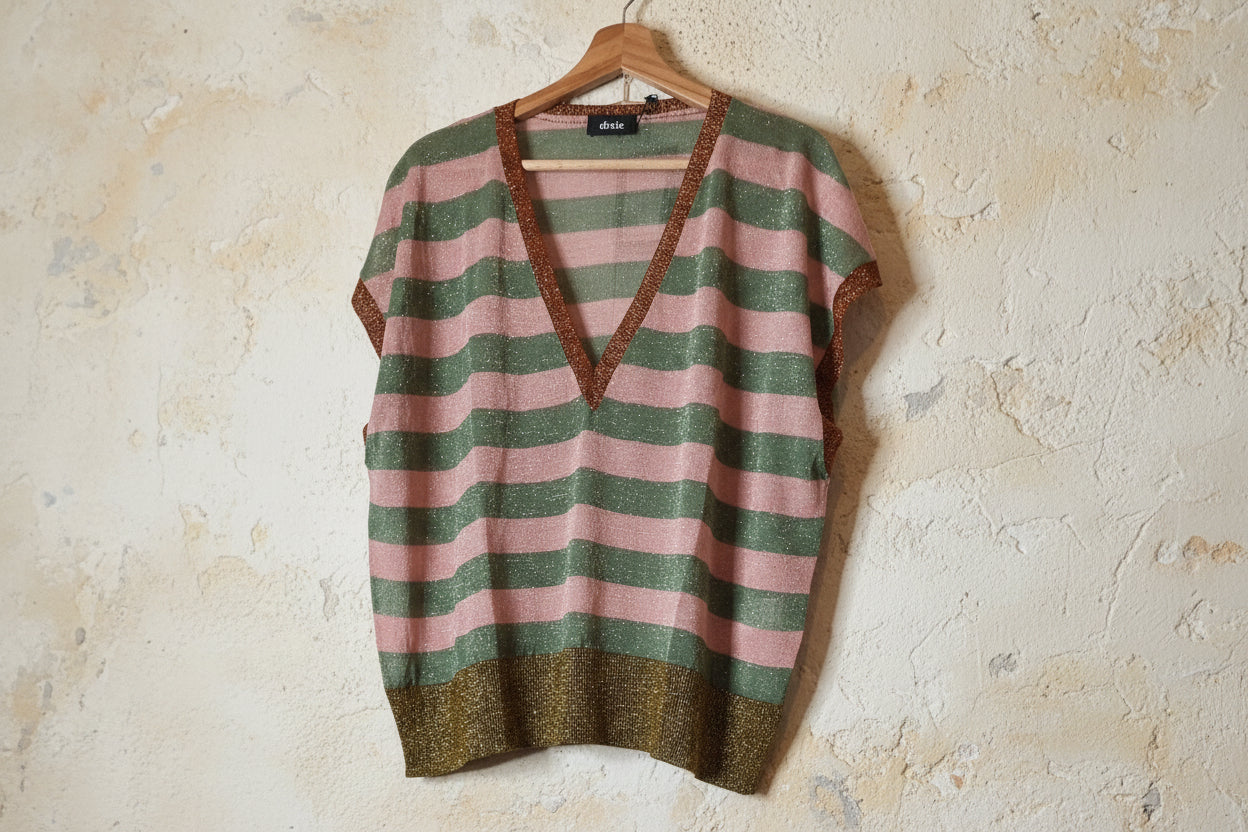T-shirt righe lurex