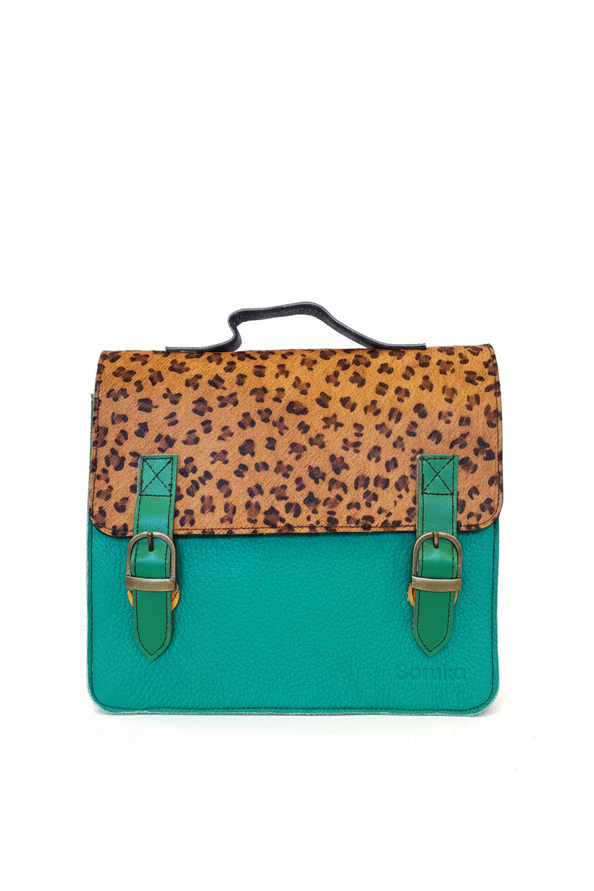 Borsa cartella Leo verde