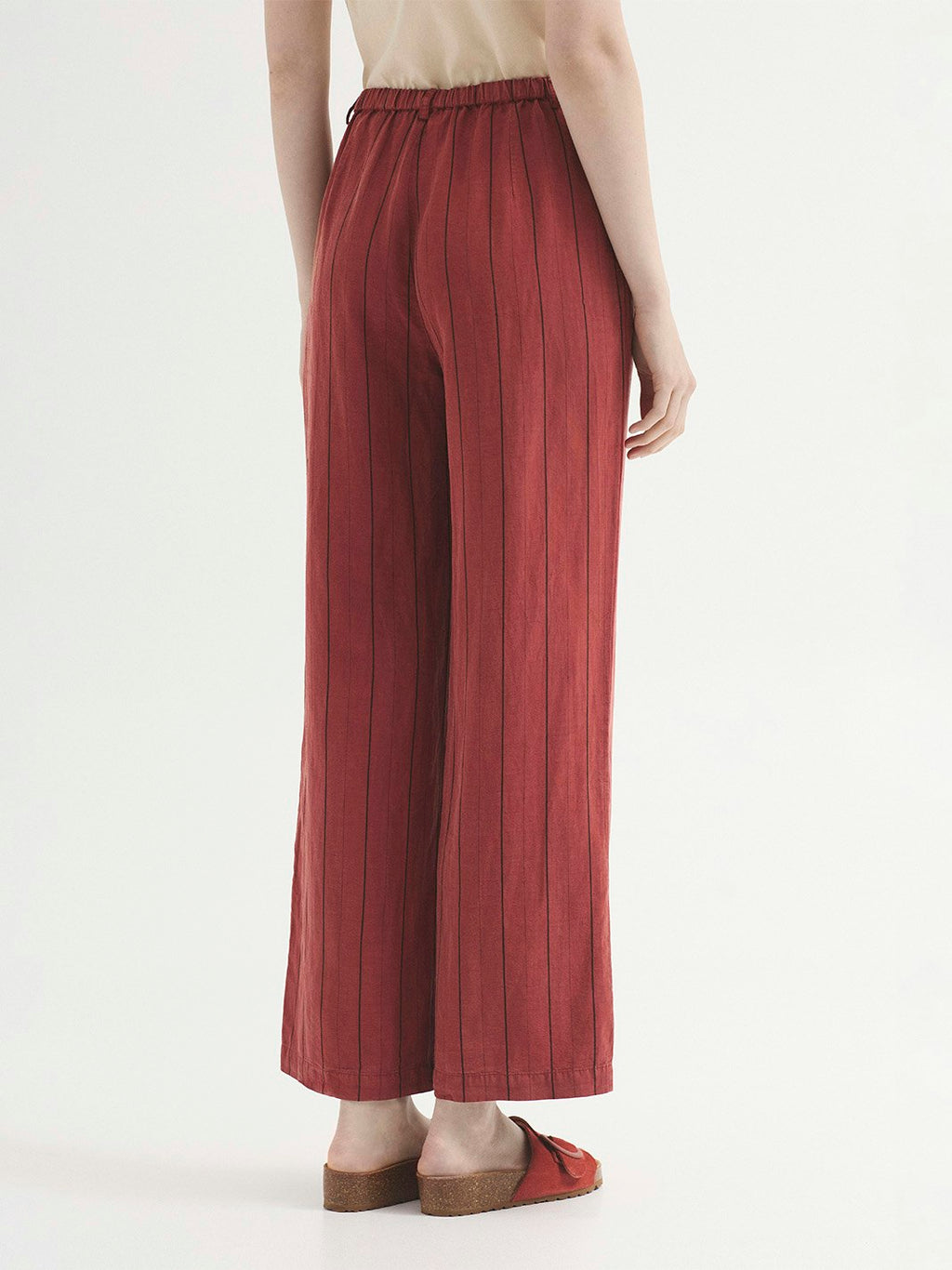 Pantaloni a righe in Tencel overdye
