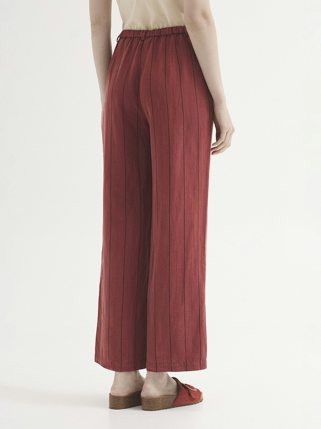 Pantaloni a righe in Tencel overdye