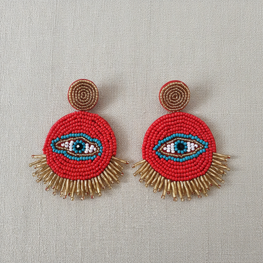 " LIA" earrings  boho rosso