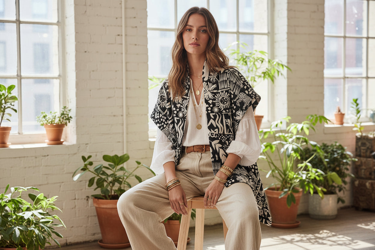 Gilet oversize "Follow the sun"