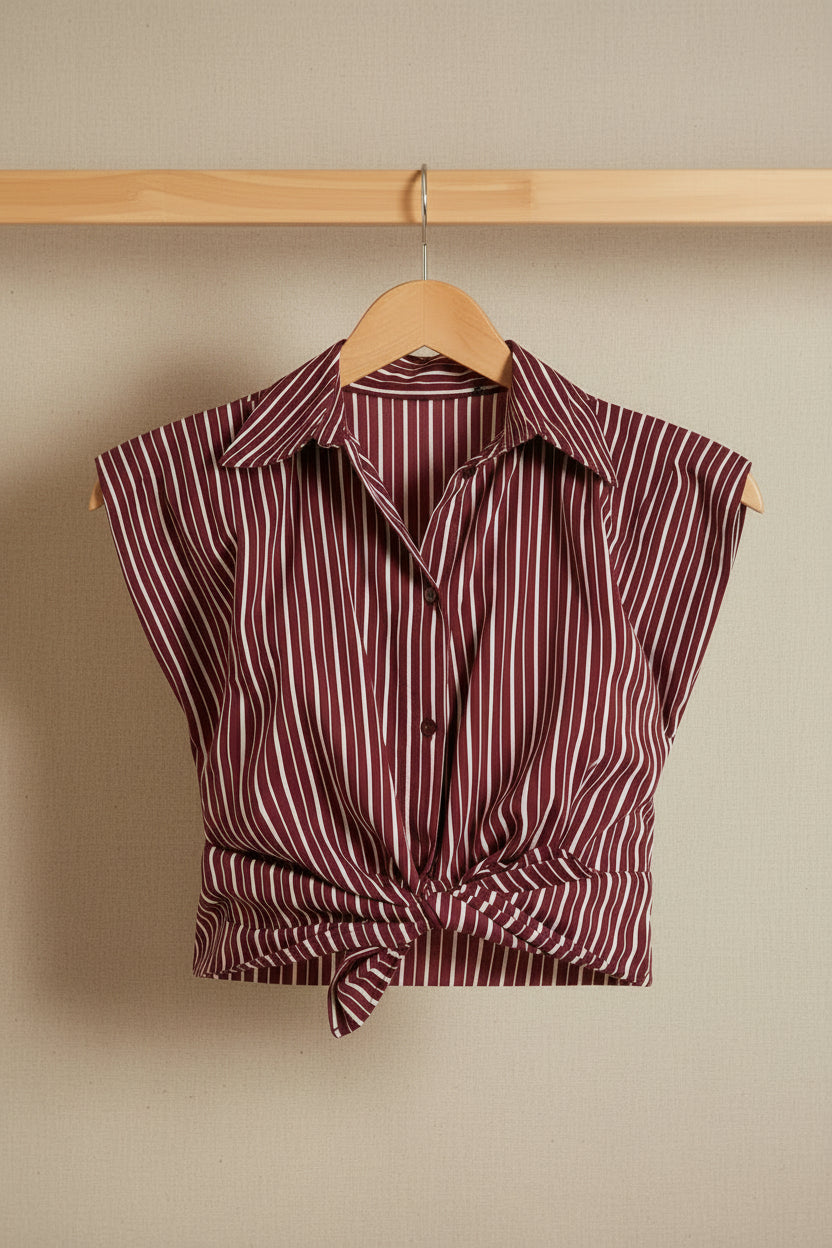 Camicia righe con spalline strutturate