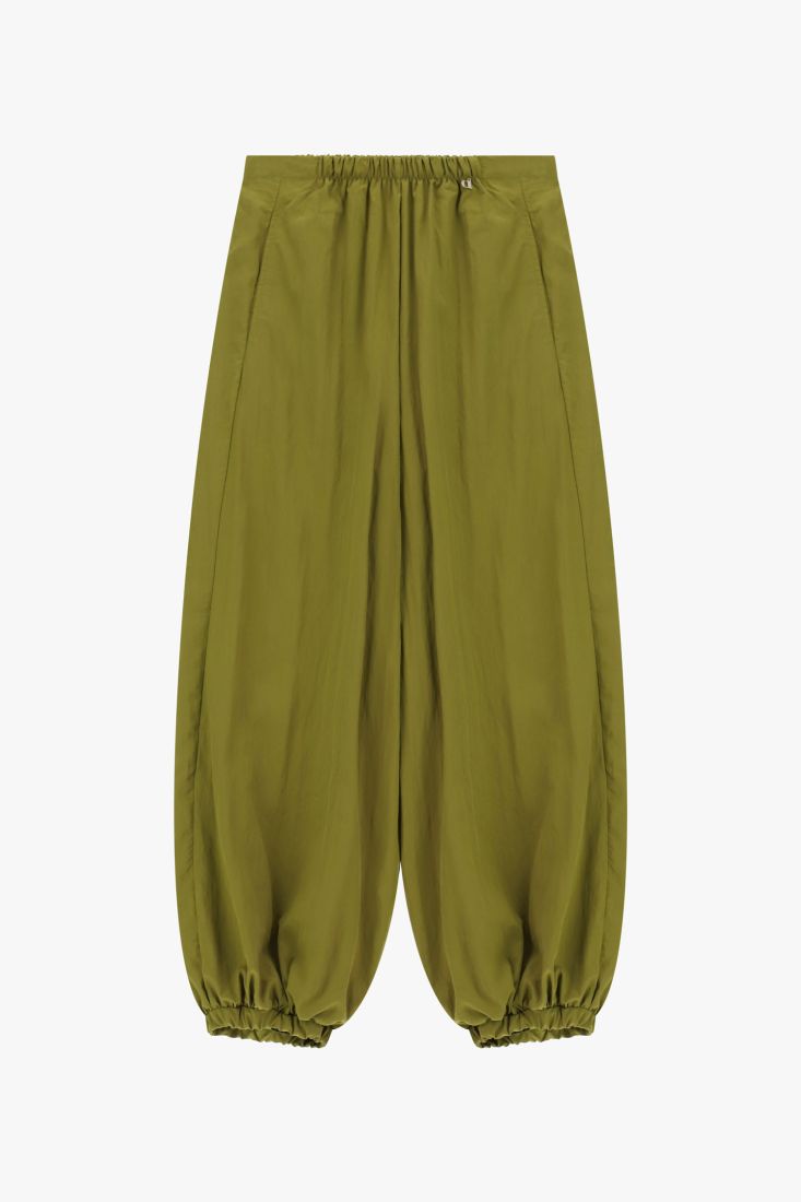 Trousers palazzo ampi con fondo elasticizzato