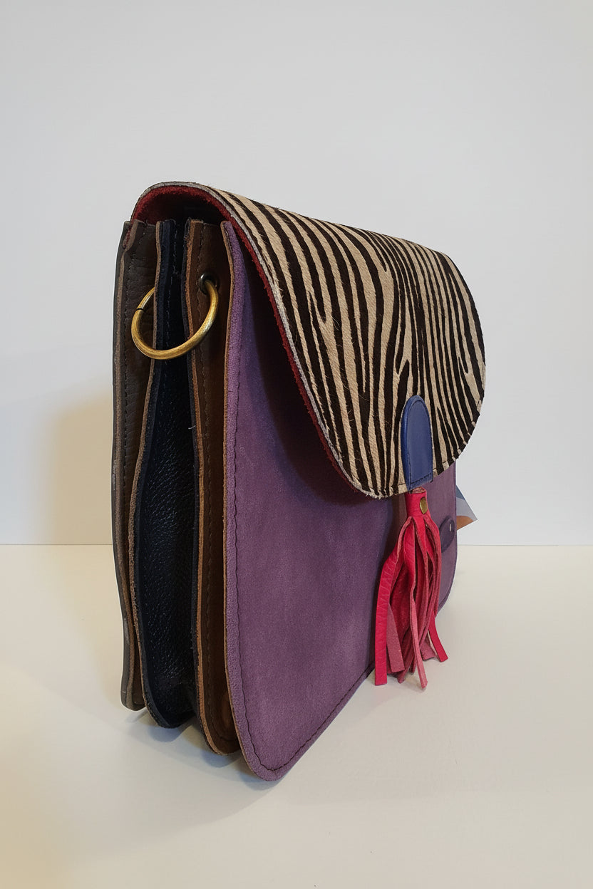 Borsa zebra nappina fucsia